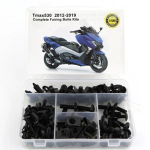 Kit de sujetadores de carrocería de pernos de carenado de acero apto para Yamaha TMAX530 12-24 negro - Imagen 1 de 11