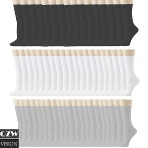 Set 3-12 Paar schwarz weiß sportlich Sport Arbeit Baumwolle Crew Socken für Herren 9-11 10-13 - Bild 1 von 7