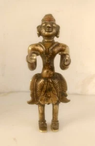 Antigua estatua escultura sagrada diosa hinduismo tallada a mano de latón rara de 1850 - Imagen 1 de 11