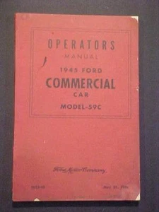 Old WWII AUTO Automobile Car Operators Manual Antique VINTAGE ORIGINAL FORD 1945 - Picture 1 of 9