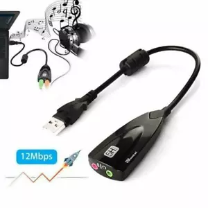 USB To 3.5mm Mic/Headphone Jack Stereo Headset Audio Adapter Sound Card 1 x L6B3 - Picture 1 of 12
