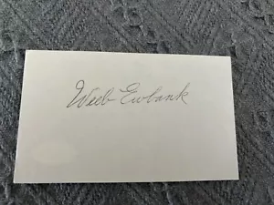 Weeb Ewbank New York Jets Baltimore Colts SIGNED INDEX CARD JSA STAMP - Picture 1 of 2