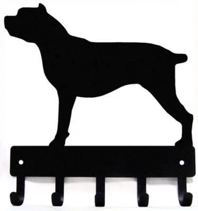 Cane Corso Percha Correa Perro 5 Ganchos Hecho en EE. UU. Metal Pared Llavero Soporte - Imagen 1 de 5