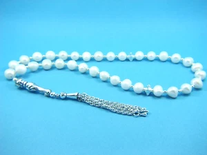 48 grams 8-9mm x33 FRESH WATER PEARLS PRAYER BEADS ISLAMIC TASBIH MASBAHA GIFT - Picture 1 of 5