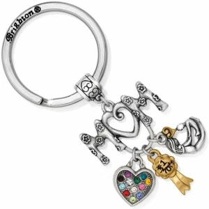 NWT Brighton #1 MOM Key Fob Chain Ring Charms Crystals Mother's Day MSRP $40 - Picture 1 of 2