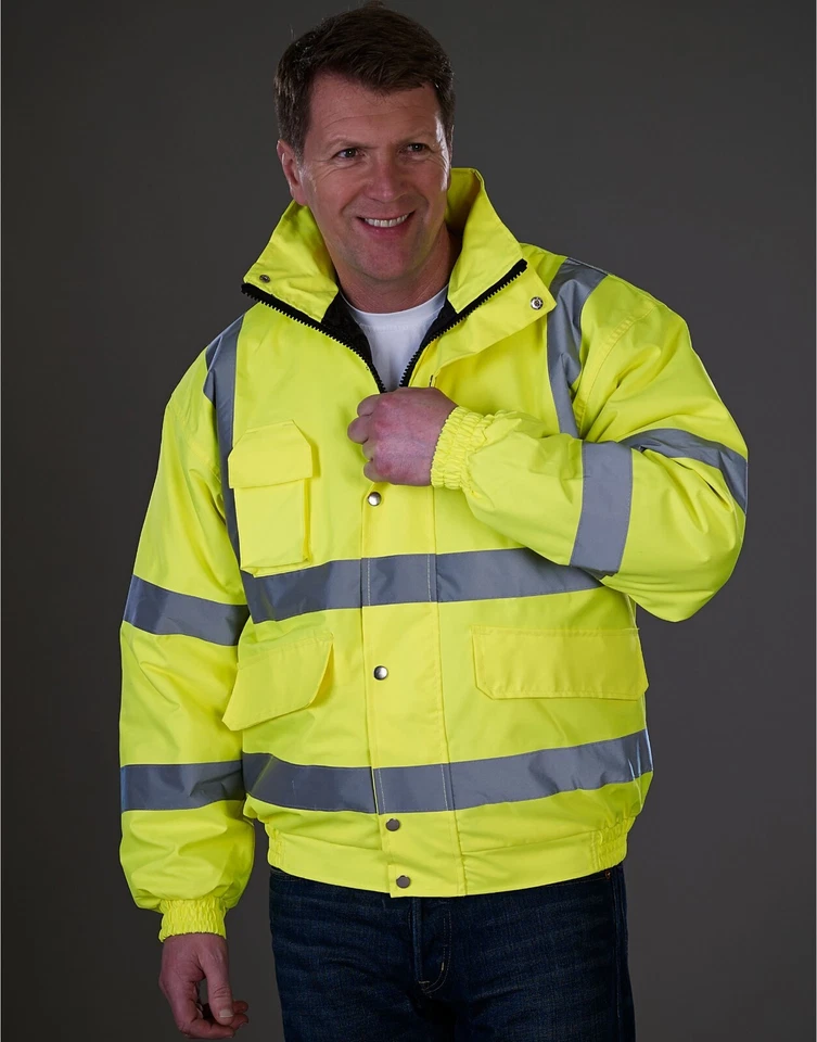 Yoko Bomber Jacket Waterproof Hi Vis Winter Warm High Viz Work Coat Pockets