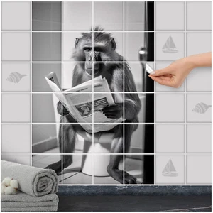 FoLIESEN Fliesenaufkleber - selbstklebendes Fliesenbild - Primatenzeit - Bild 1 von 23
