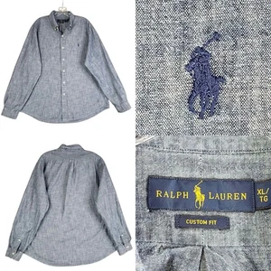 Polo Ralph Lauren Shirt Oxford Mens Size XL Denim Chambray Button Down LS - Picture 1 of 8