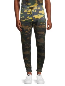 Eleven Paris Men's Acid Camo Fleece Jogger Destroyed in Acid Green Camo-Large - Picture 1 of 9