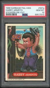 Garbage Pail Kids 15th Series #597a Harry Armpits PSA 10 GEM MINT Os15 Die-Cut - Picture 1 of 2