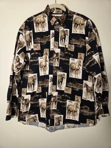 North River Outfitters Langarmshirt Herren Gr. M Pferderassen Ranch Print - Bild 1 von 9