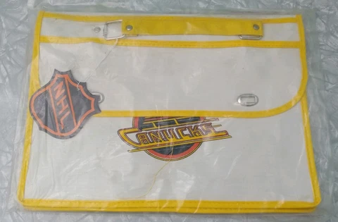 Vintage NHL Canucks Bag Small Messenger Purse Hockey 1980s Cover
