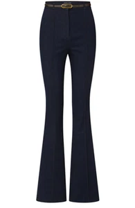 NWT $448 Veronica Beard Belted Gracie Denim Pant in Midnight Wash - Picture 1 of 5