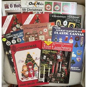 Menge 11 Kreuzstich Weihnachten Broschüren Bücher Magazin Muster Nadelspitze - Bild 1 von 6