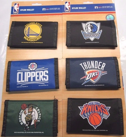 NBA Printed Tri-Fold Nylon Wallet RICO Industries Select Team From List Below Cover