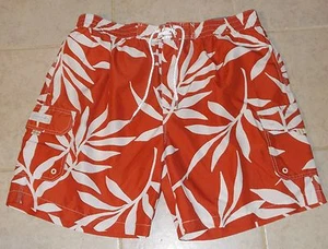 CARIBBEAN JOE ORANGE & WHITE SHORTS SURF SWIM ATHLETIC TRUNKS SIZE XL 36-44'' - Picture 1 of 2