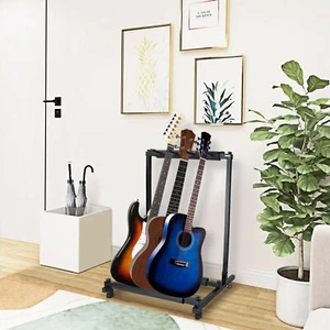 3-fach Gitarrenständer für E-Gitarre oder Bassgitarre Universal Bassständer - Bild 1 von 6