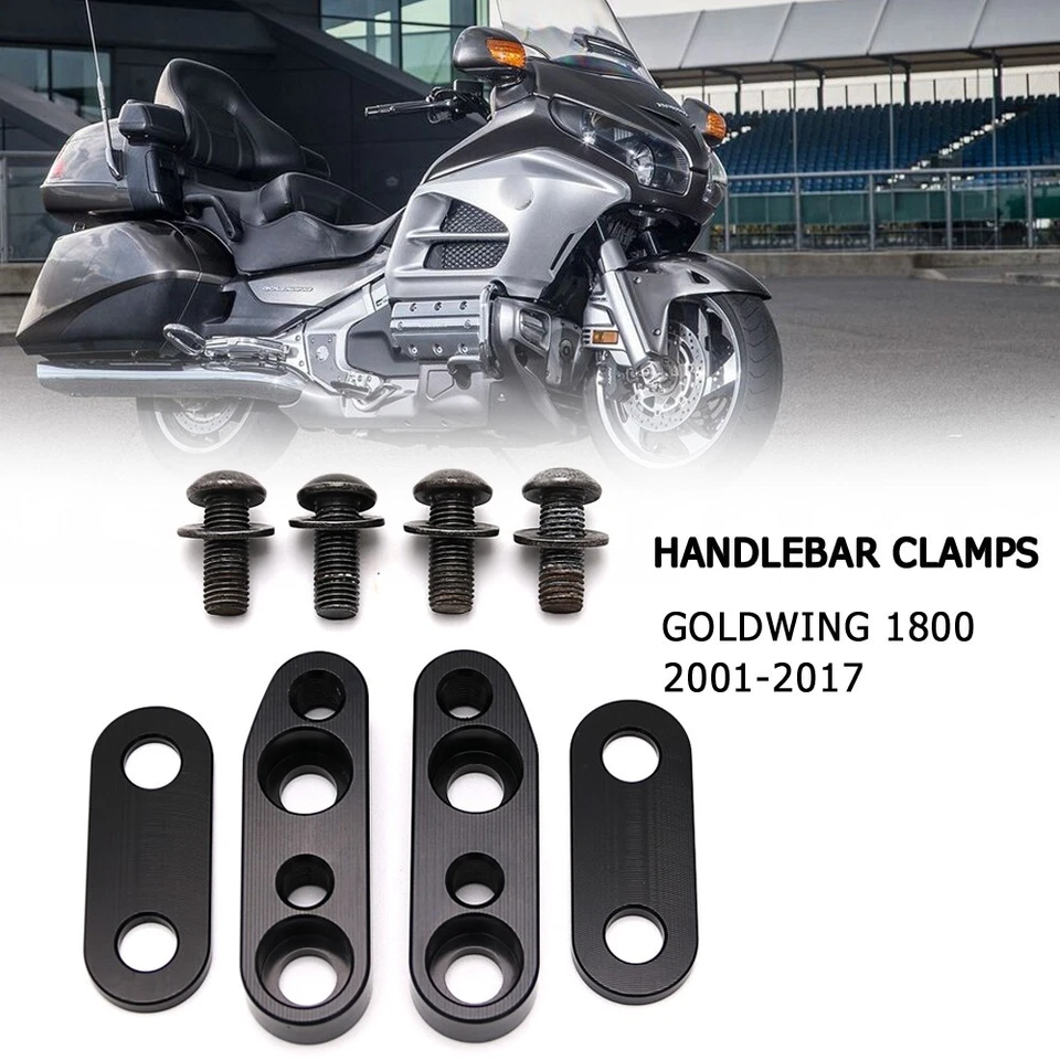 Adaptador elevadores abrazaderas de manillar de aluminio para Honda Goldwing GL 1800 2001-2017 Foto 1 de 4