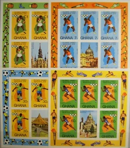 GHANA 1976 Klb 646-49 B MS 583-86 Juegos Olímpicos Montreal Fútbol Boxeo MNH - Imagen 1 de 1