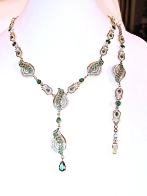 JUEGO DE COLLAR Y PULSERA TURCA ESTILO OTOMANA HURREM - ¡FABULOSO! / VERDE        Foto 1 de 4