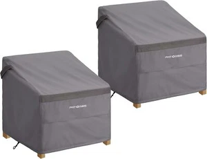 Waterproof Grey Large Outdoor Rocking Chair Cover 2 Pack 40''W x 40''D x 36''H - Picture 1 of 6