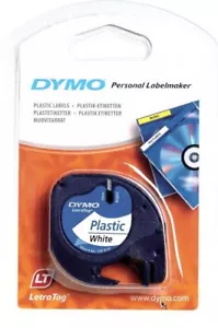 Dymo LetraTag Schriftband Kunststoff 12mmx4m schwarz auf weiß - S0721660 - Bild 1 von 2