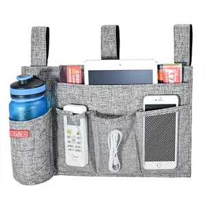 Linen Bedside Caddy Bedside Storage Organizer For Hospital Beds College Dorm Roo - Picture 1 of 7