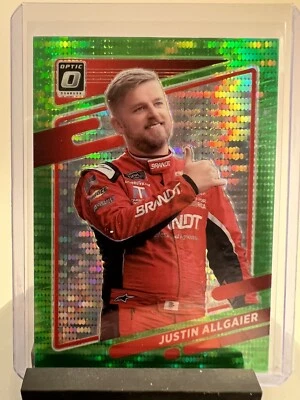 2022 Donruss Racing Justin Allgaier Base Optic (Holo Lime Green Pulsar) - Image 1 of 2