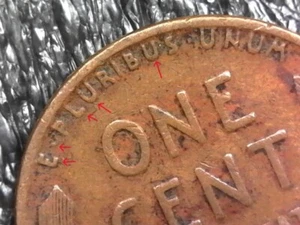 1942-P Lincoln Wheat Cent Penny - DDR - Double Die Reverse - Error Inv#T102 - Bild 1 von 4