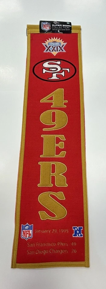 San Francisco 49ers Super Bowl XXIX Champions Cardinal Heritage Banner
