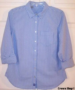 NWOT NEW J. C. Penney LS Blue Gingham Shirt Blouse Top, Medium - Picture 1 of 5