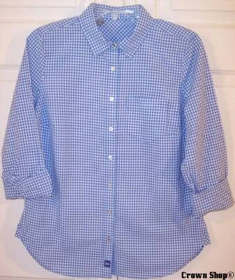 NUEVO SIN ETIQUETAS NUEVO J. C. Penney LS Camisa Blusa Top Azul Guinga, Mediano Foto 1 de 4
