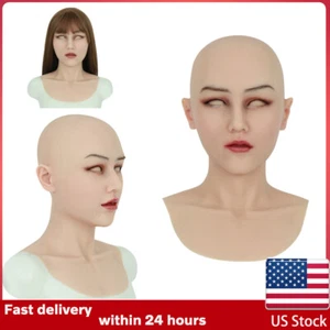 KnowU May Female Silicone Headgear With Shawl Makeup for Transgender Cosplay - Picture 1 of 11