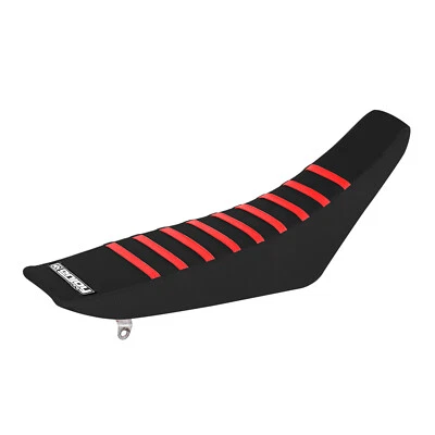 Funda de asiento Honda CRF 150 F 2003-2019 todo negro/rojo costillas de Enjoy MFG #187 Foto 1 de 2