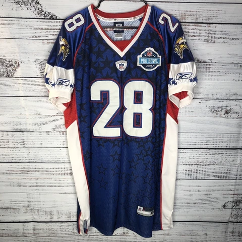 Vintage Reebok 2008 Pro Bowl Adrian Peterson #28 Sewn NFL Jersey Pro Cut Size 52 Cover