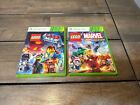 Lot Of 2 The Lego Movie Video Game & Lego Marvel Super Heroes (xbox 360) Tested