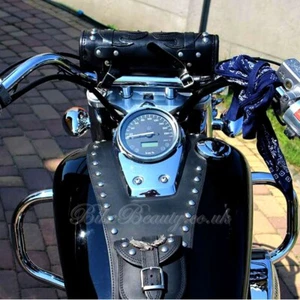 (S) HONDA SHADOW VT 750 C 4, 5, RC50 AERO LEATHER TANK Panel Cover Pad Strap Bib - Picture 1 of 7