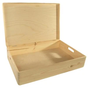 Extra große Unterbett flache Holzaufbewahrung Truhe Spielzeugbox Organizer mit Deckel - Bild 1 von 7