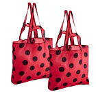 IKEA SKYNKE Shopping bag Black/Red Polkadot Pattern 17¾×14¼ SET OF 2 305.176.81