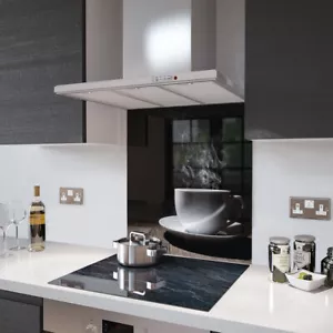 Vidrio y accesorios para taza de café blanco Splashbacks de vidrio - hechos por gama Premier - Imagen 1 de 6