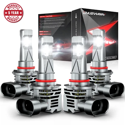 For Mack	CX 1998-2004 2005 High Low Beam 4X 6000K LED Headlight Bulbs Combo Kit - Image 1 of 4