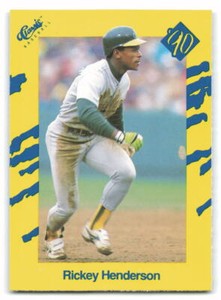 Rickey Henderson 1990 Classic Yellow BASEBALL #T27 Oakland Athletics