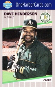 1989 Fleer Oakland Athletics Baseball Card #10 Dave Henderson