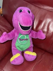 Playskool Hasbro 2000 TALKING SINGING BARNEY 11” Plush Dinosaur WORKS VTG - Picture 1 of 6