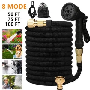 Manguera de agua de jardín extensible doble conector metálico carrete de PVC de alta presión mágico - Imagen 1 de 38