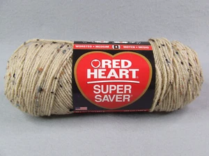 Red Heart Super Saver #4 Worsted Acrylic Yarn Color Buff Fleck 260 Yards - Picture 1 of 6