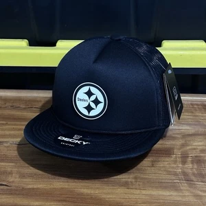 Truckermütze Pittsburgh Steelers Schaumstoff schwarz Druckknopflasche Mütze - Bild 1 von 4