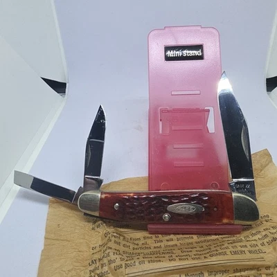 Vintage Case XX USA 6380 Big Whittler BEAUTIFUL Red Bone Knife Transition NM - Image 1 of 4