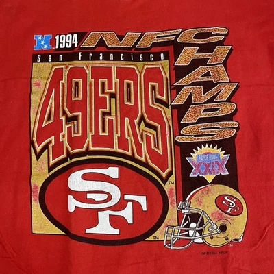Camiseta San Francisco 49ers NFC Champs Roja De Colección Años 90 Super Bowl EE. UU. XL Foto 1 de 4