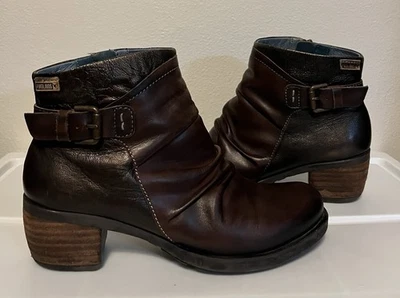 Pikolinos Le Mans Metallic Leather Ankle Bootie Buckle Zipper Women’s 7.5-8 Boot - Image 1 of 4